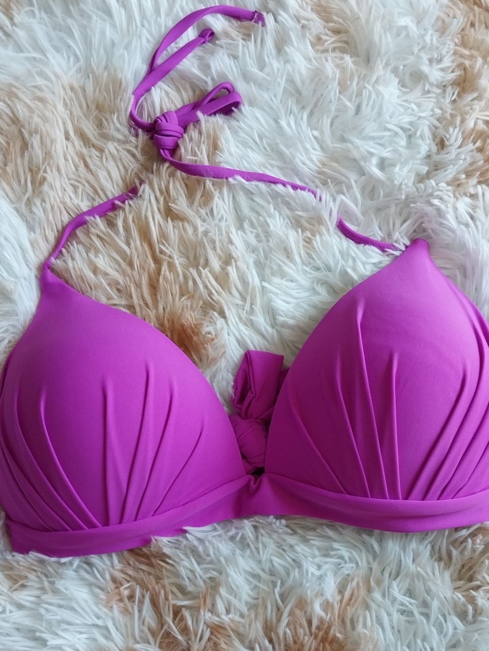 Women's Push-Up Bikini Top in Vibrant Magenta